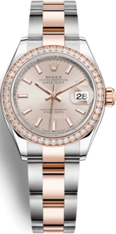 Rolex,Lady-Datejust 28mm,28mm,Rose Gold,Stainless Steel,Pink,Automatic,Day,55hours,279381RBR,279381RBR-0002