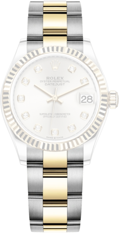 Rolex,Datejust 31 31mm,31mm,Yellow Gold,Stainless Steel,Silver,Automatic,Day,55hours,278273,278273-0019