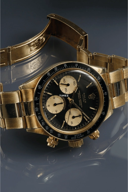 Rolex,Daytona 37.50mm,37.50mm,Yellow Gold,Black,Handwound,Chronograph,48hours,6263,6263-The Staccato