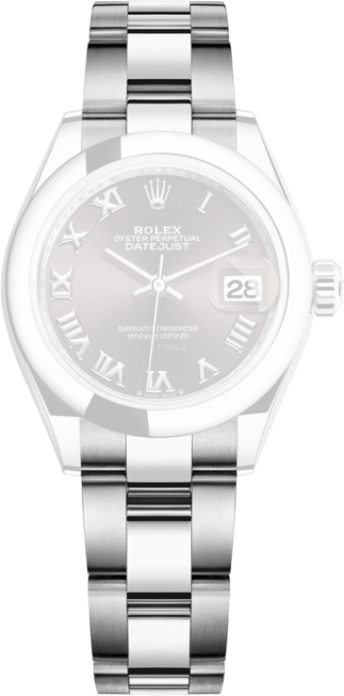 Rolex,Lady-Datejust 28mm,28mm,Oystersteel,Grey,Automatic,Day,55hours,279160,279160-0012