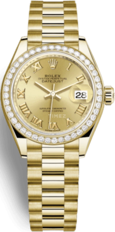 Rolex,Lady-Datejust 28mm,28mm,Yellow Gold,Champagne,Automatic,Day,48hours,279138RBR,279138RBR-0021