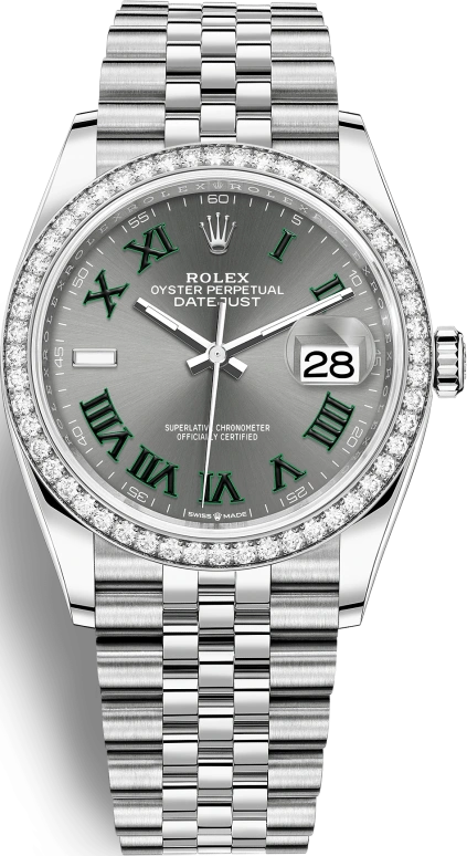 Rolex,Datejust 36 36mm,36mm,White Gold,Oystersteel,Grey,Automatic,Day,70hours,126284RBR,126284RBR-0037