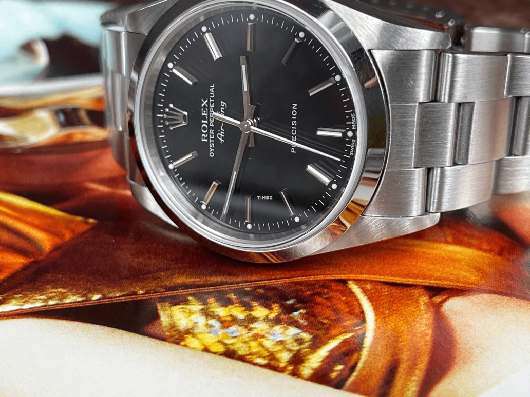 Rolex,Air King 34mm,34mm,Stainless Steel,Black,Automatic,48hours,In-house Caliber,14000M,14000M-Black
