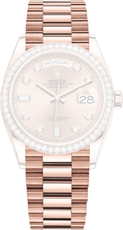 Rolex,Day-Date 36 36mm,36mm,Rose Gold,Pink,Automatic,Date,Day,128345RBR,128345RBR-0009