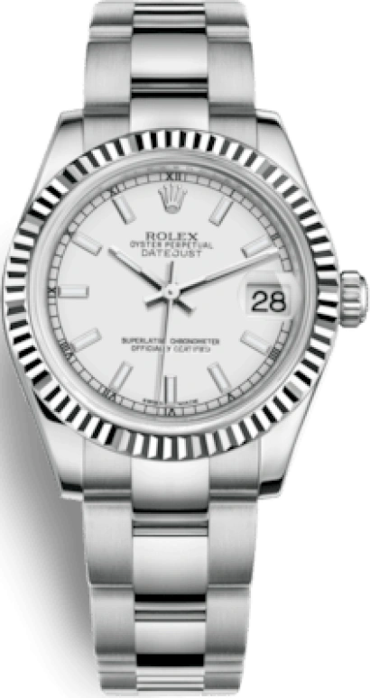 Rolex,Datejust 31 31mm,31mm,White Gold,Stainless Steel,White,Automatic,Day,48hours,178274,178274-0024