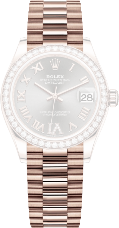 Rolex,Datejust 31 31mm,31mm,Rose Gold,Grey,Automatic,Day,55hours,278285RBR,278285RBR-0027