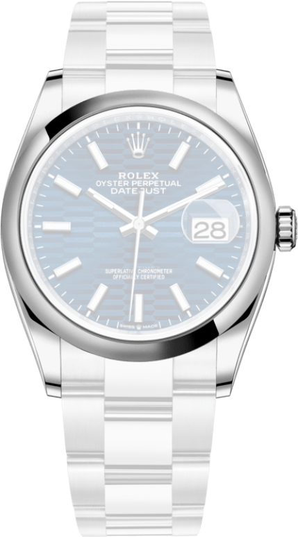 Rolex,Datejust 36 36mm,36mm,Stainless Steel,Blue,Automatic,Day,70hours,126200,126200-0022