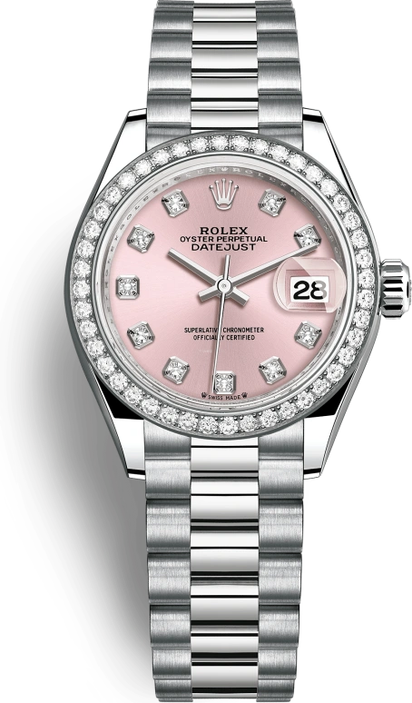 Rolex,Lady-Datejust 28mm,28mm,White Gold,Pink,Automatic,Day,55hours,279139RBR,279139RBR-0005