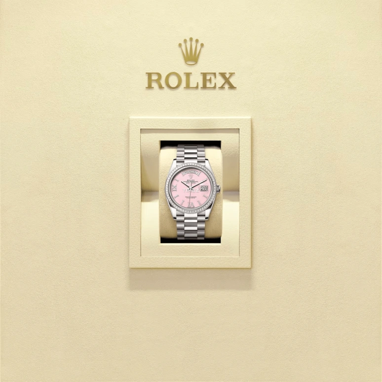 Rolex,Day-Date 36 36mm,36mm,White Gold,Pink Red,Automatic,Date,Day,128399TBR,128399TBR-0009