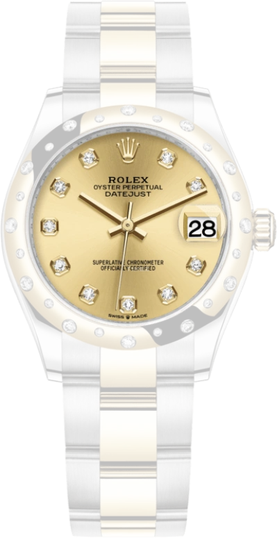 Rolex,Datejust 31 31mm,31mm,Yellow Gold,Stainless Steel,Champagne,Automatic,Day,55hours,278343RBR,278343RBR-0025