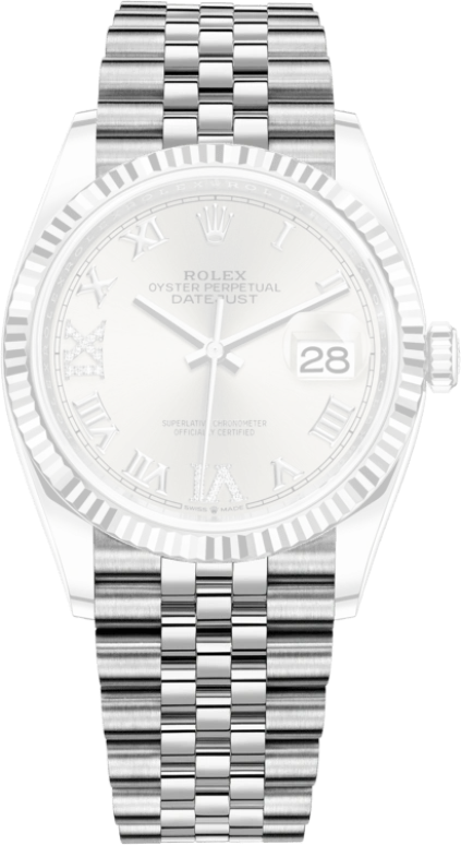 Rolex,Datejust 36 36mm,36mm,White Gold,Oystersteel,Silver,Automatic,Day,70hours,126234,126234-0029