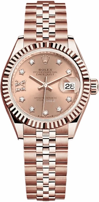 Rolex,Lady-Datejust 28mm,28mm,Everose Gold,Rose Gold,Automatic,Day,55hours,279175,279175-0030