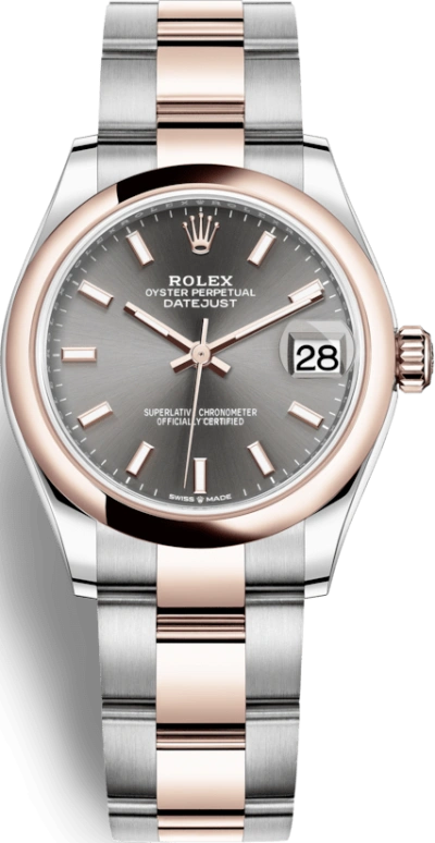 Rolex,Datejust 31 31mm,31mm,Everose Gold,Oystersteel,Grey,Automatic,Day,55hours,278241,278241-0017