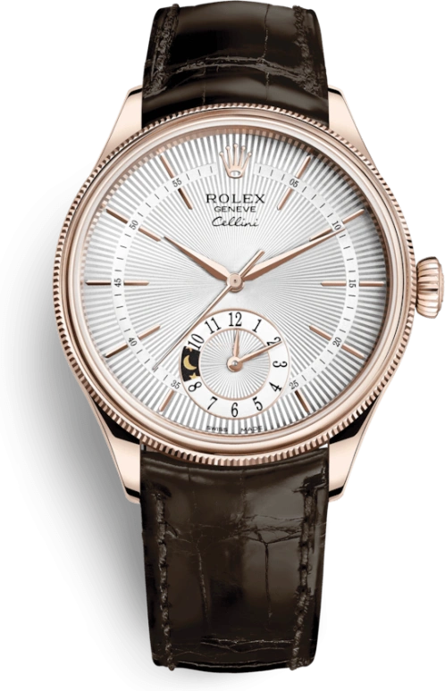 Rolex,Cellini 39mm,39mm,Rose Gold,Silver,Automatic,Dule Time,48hours,50525,50525-0008