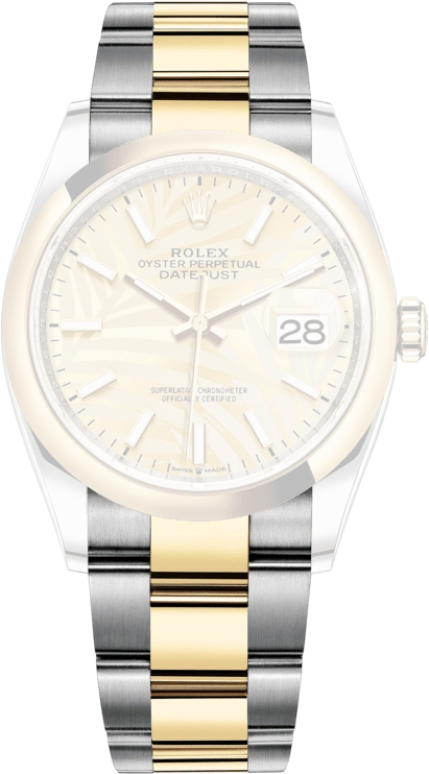 Rolex,Datejust 36 36mm,36mm,Yellow Gold,Stainless Steel,Champagne,Automatic,Day,70hours,126203,126203-0038