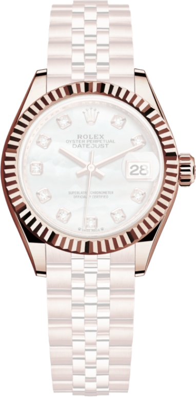 Rolex,Lady-Datejust 28mm,28mm,Everose Gold,White,Automatic,Day,55hours,279175,279175-0018