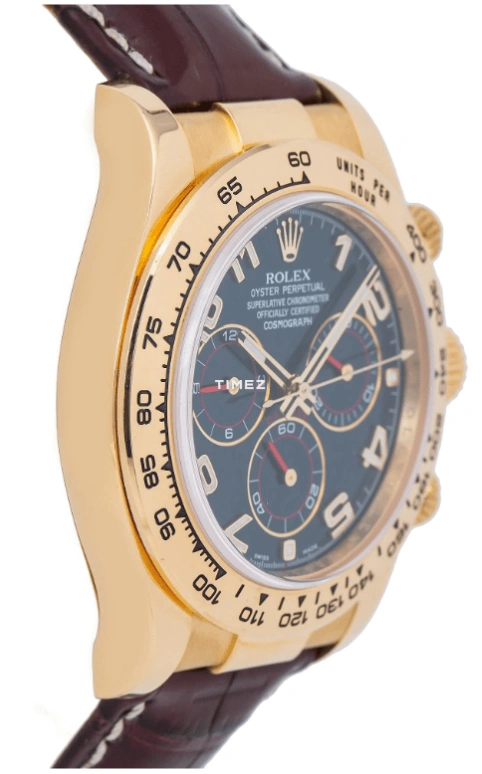 Rolex,Daytona 40mm,40mm,Yellow Gold,Blue,Automatic,Chronograph,72hours,116518 blue
