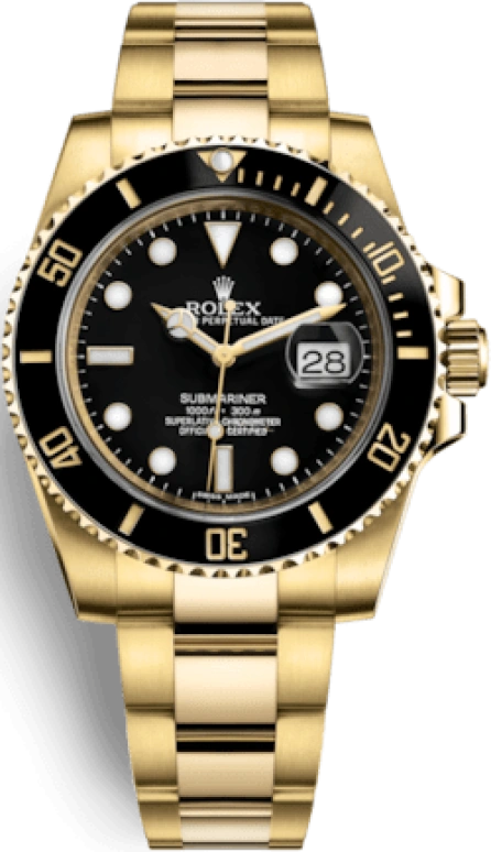 Rolex,Submariner 40mm,40mm,Yellow Gold,Black,Automatic,Day,48hours,116618LN,116618LN-0001