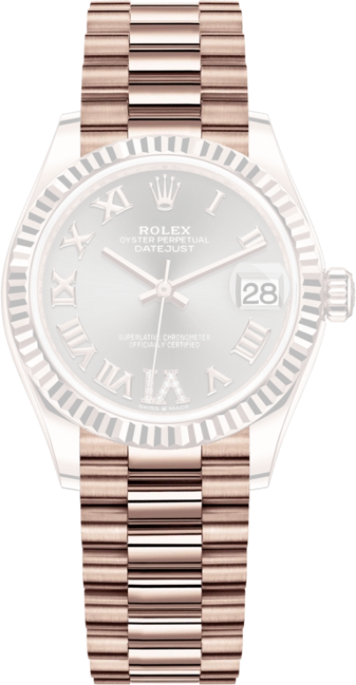 Rolex,Datejust 31 31mm,31mm,Rose Gold,Grey,Automatic,Day,55hours,278275,278275-0033