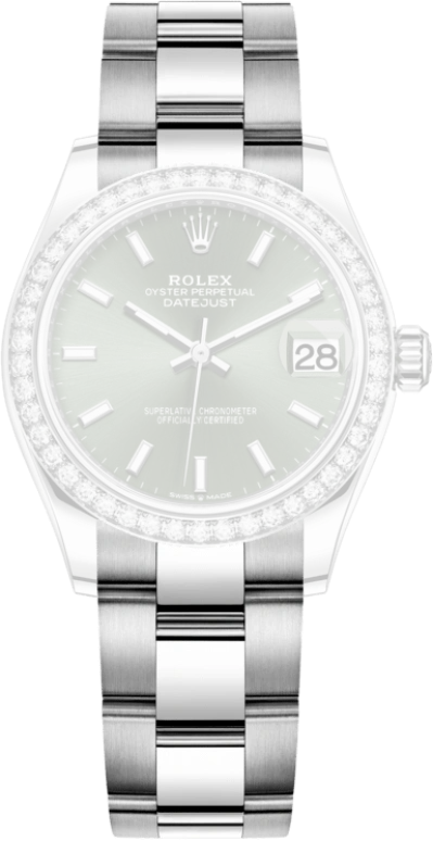 Rolex,Datejust 31 31mm,31mm,White Gold,Stainless Steel,Green,Automatic,Day,55hours,278384RBR,278384RBR-0021