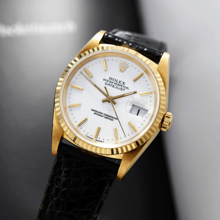 Rolex,Datejust 36 36mm,36mm,Yellow Gold,White,Automatic,Day,48hours,16238 White Dial