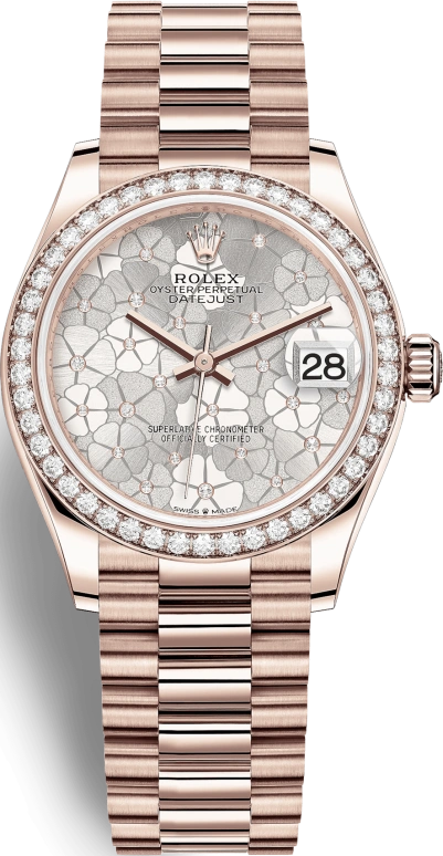 Rolex,Datejust 31 31mm,31mm,Rose Gold,Silver,Automatic,Day,55hours,278285RBR,278285RBR-0036