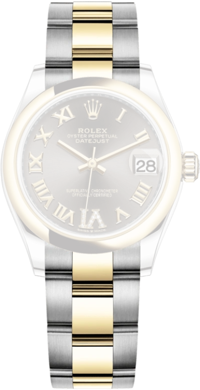 Rolex,Datejust 31 31mm,31mm,Yellow Gold,Stainless Steel,Grey,Automatic,Day,55hours,278243,278243-0017