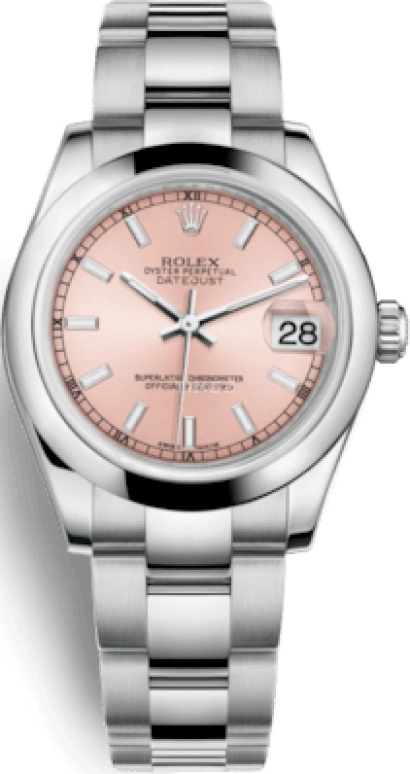 Rolex,Datejust 31 31mm,31mm,Stainless Steel,Pink,Automatic,Day,48hours,178240,178240-0028