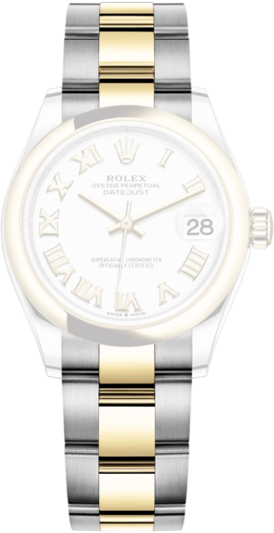 Rolex,Datejust 31 31mm,31mm,Yellow Gold,Stainless Steel,White,Automatic,Day,55hours,278243,278243-0001