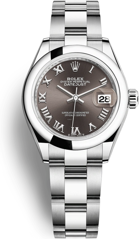 Rolex,Lady-Datejust 28mm,28mm,Oystersteel,Grey,Automatic,Day,55hours,279160,279160-0012