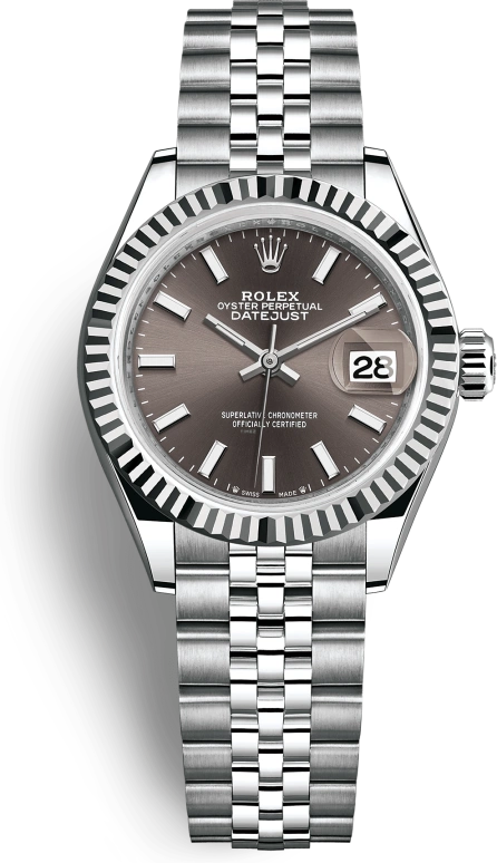 Rolex,Lady-Datejust 28mm,28mm,White Gold,Oystersteel,Grey,Automatic,Day,55hours,279174,279174-0011