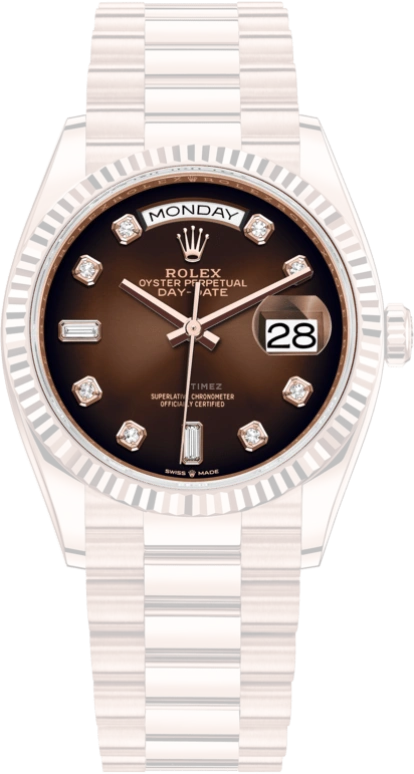 Rolex,Day-Date 36 36mm,36mm,Rose Gold,Brown,Automatic,Date,Day,128235,128235-0037