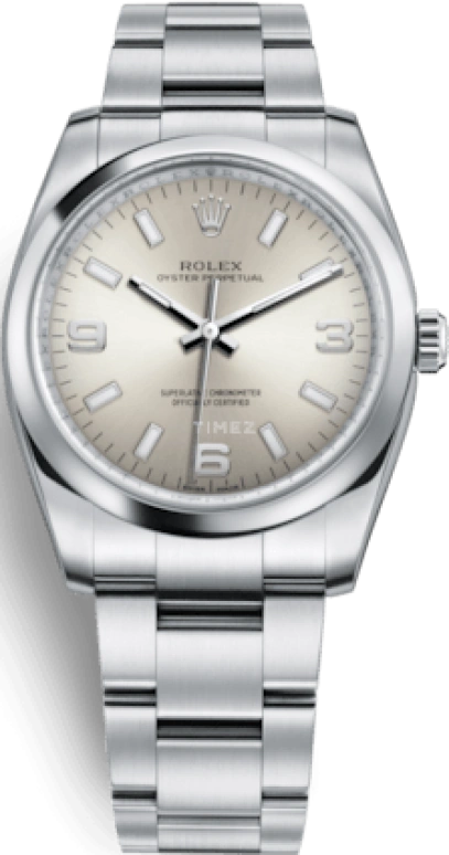 Rolex,Oyster Perpetual 34mm,34mm,Stainless Steel,Silver,Automatic,48hours,In-house Caliber,114200,114200-0019