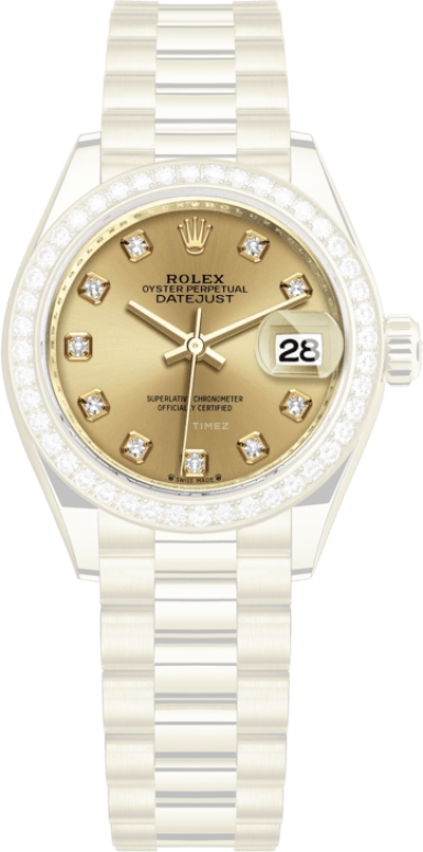 Rolex,Lady-Datejust 28mm,28mm,Yellow Gold,Champagne,Automatic,Day,55hours,279138RBR,279138RBR-0023