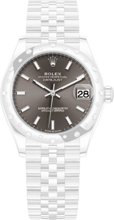 Rolex,Datejust 31 31mm,31mm,White Gold,Stainless Steel,Grey,Automatic,Day,55hours,278344RBR,278344RBR-0018