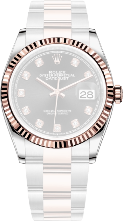 Rolex,Datejust 36 36mm,36mm,Oystersteel,Everose Gold,Black,Automatic,Day,70hours,126231,126231-0020