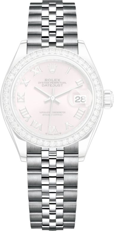 Rolex,Lady-Datejust 28mm,28mm,White Gold,Stainless Steel,Pink,Automatic,Day,55hours,279384RBR,279384RBR-0005