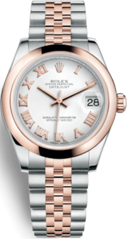 Rolex,Datejust 31 31mm,31mm,Oystersteel,Everose Gold,White,Automatic,Day,48hours,178241,178241-0062