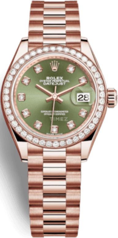 Rolex,Lady-Datejust 28mm,28mm,Everose Gold,Green,Automatic,Day,55hours,279135RBR,279135RBR-0014