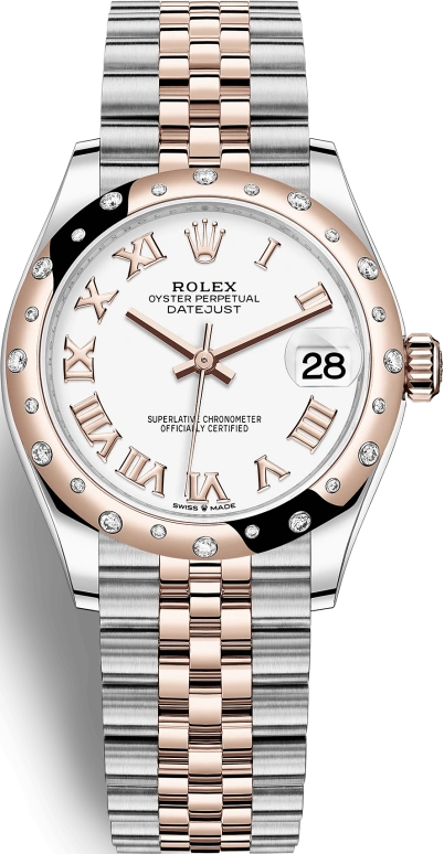 Rolex,Datejust 31 31mm,31mm,Rose Gold,Stainless Steel,White,Automatic,Day,55hours,278341RBR,278341RBR-0002