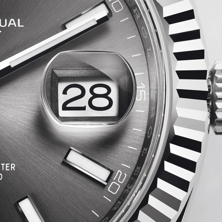 Rolex,Datejust 41 41mm,41mm,White Gold,Stainless Steel,Grey,Automatic,Day,70hours,126334,126334-0014