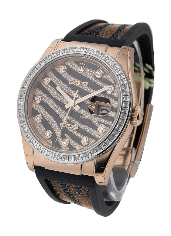 Rolex,Datejust 36 36mm,36mm,Rose Gold,Pink Red,Black,Pink,Automatic,Day,48hours,116185BBR
