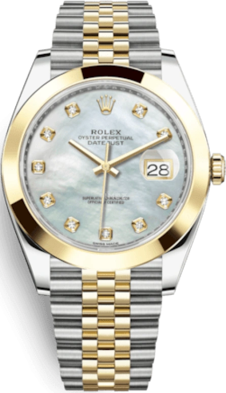Rolex,Datejust 41 41mm,41mm,Yellow Gold,Stainless Steel,White,Automatic,Day,70hours,126303,126303-0018
