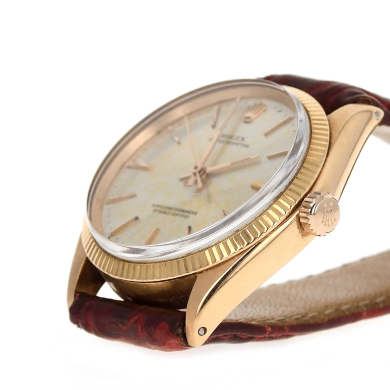 Rolex,Oyster Perpetual 34mm,34mm,Rose Gold,Silver White,Automatic,Sapphire,Crystal Glass,Round,1005 Rose Gold