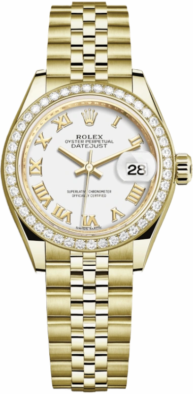 Rolex,Lady-Datejust 28mm,28mm,Yellow Gold,White,Automatic,Day,55hours,279138RBR,279138RBR-0032