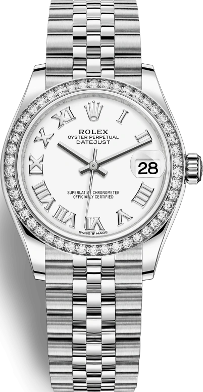 Rolex,Datejust 31 31mm,31mm,White Gold,Stainless Steel,White,Automatic,Day,55hours,278384RBR,278384RBR-0014