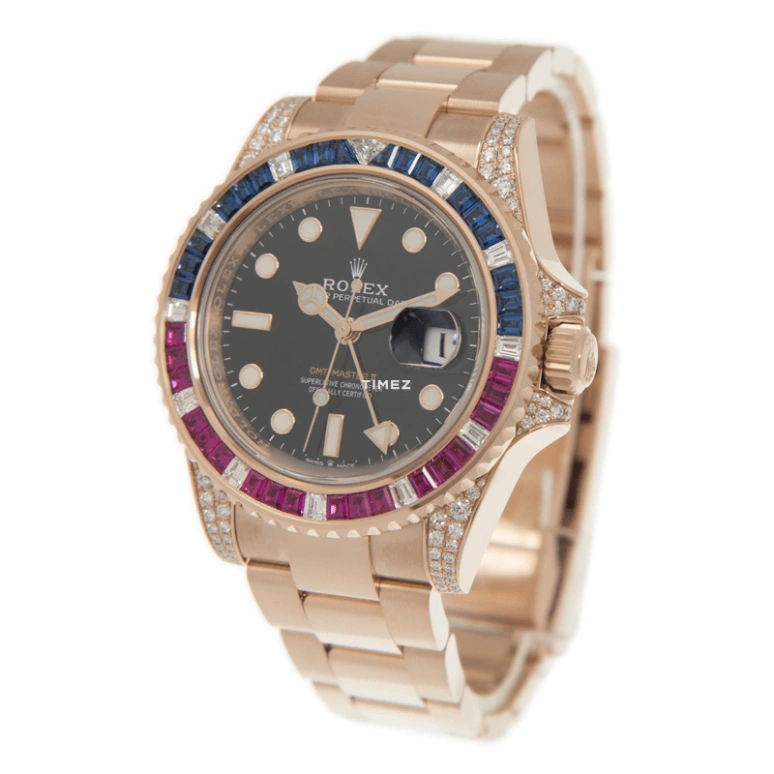 Rolex,GMT-Master II 40mm,40mm,Rose Gold,Black,Automatic,Day,Dule Time,126755SARU,126755SARU-0003