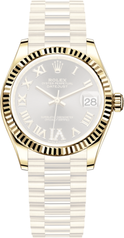 Rolex,Datejust 31 31mm,31mm,Yellow Gold,Grey,Automatic,Day,55hours,278278,278278-0032