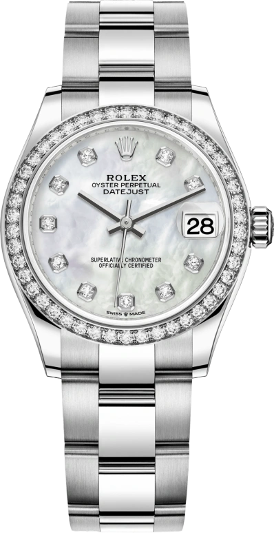 Rolex,Datejust 31 31mm,31mm,White Gold,Stainless Steel,White,Automatic,Day,55hours,278384RBR,278384RBR-0007