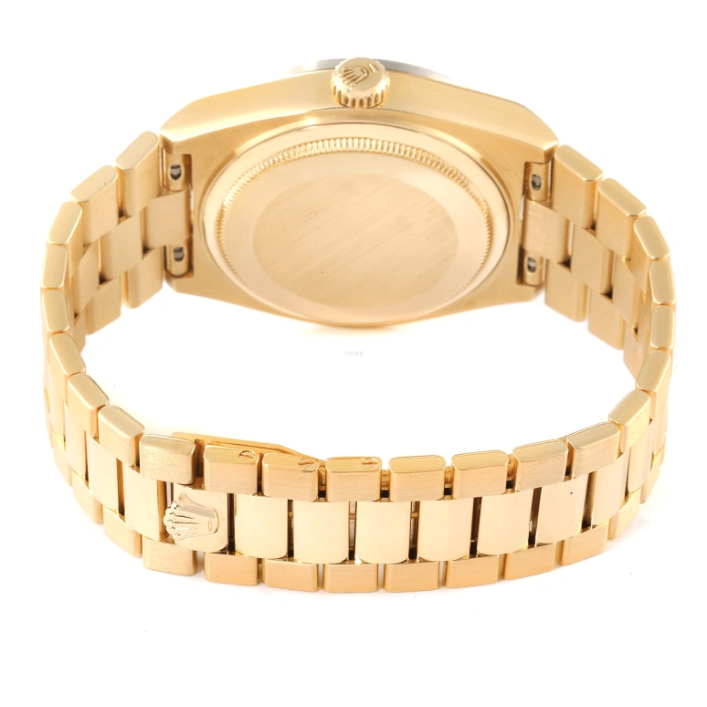 Rolex,Day-Date 36 36mm,36mm,Yellow Gold,Brown,Quartz,Date,Day,19048 Wood Diamond